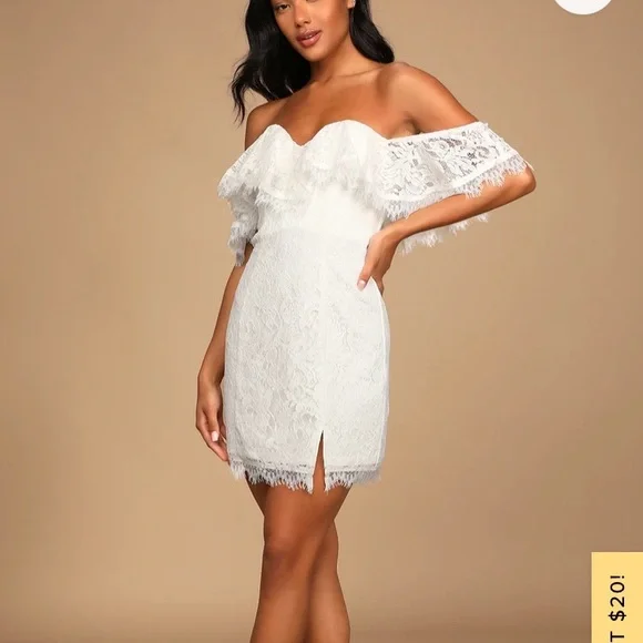 White Lace Dress Lulus Off The Shoulder Dress Pearson White Lace Short  Sleeve Dress